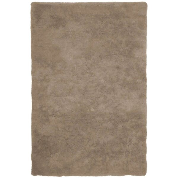 MeGusta Shaggy Hochflor Teppich Uni Modern Taupe Polyester 120x170 cm Clara