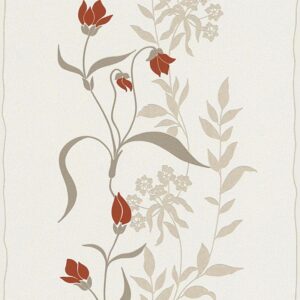 A.S. Création Tapete Blumen Creme-Beige Rot und Beige 53 cm x 10