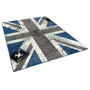 Pergamon Teppich Trendline Union Jack Grau Blau 140x200cm