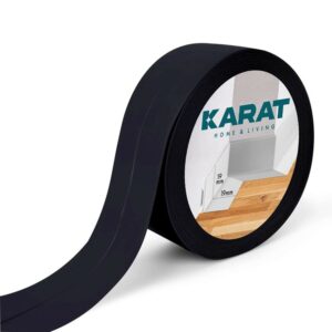 KARAT Weichsockelleiste Riga 19 x 19 mm PVC Kantenschutz Zuschneidbar Selbstklebend Acrylband Schwarz 15 Meter