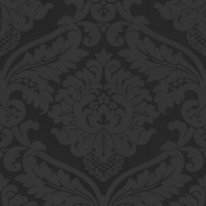 Bricoflor Barock Tapete aus Papier und Vinyl Schwarze Ornament Tapete mit Vinyl Muster Neobarock Stil Elegante Wohnzimmer Papiertapete