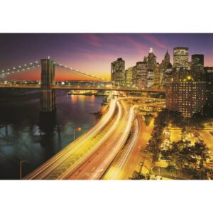 Komar Fototapete Nyc Lights Gelb und Lila 368 x 254 cm 610985