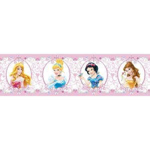 Disney Selbstklebende Tapetenbordüre Prinzessinnen Rosa 14 x 500 cm 600004