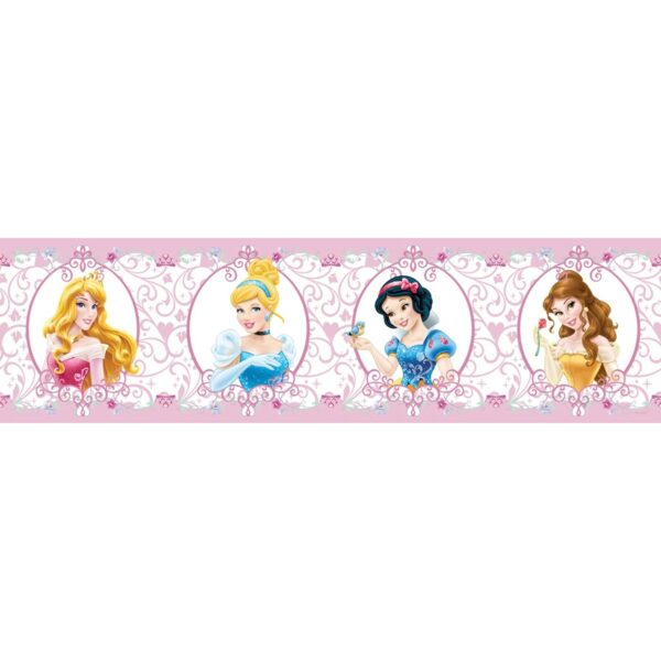 Disney Selbstklebende Tapetenbordüre Prinzessinnen Rosa 14 x 500 cm 600004