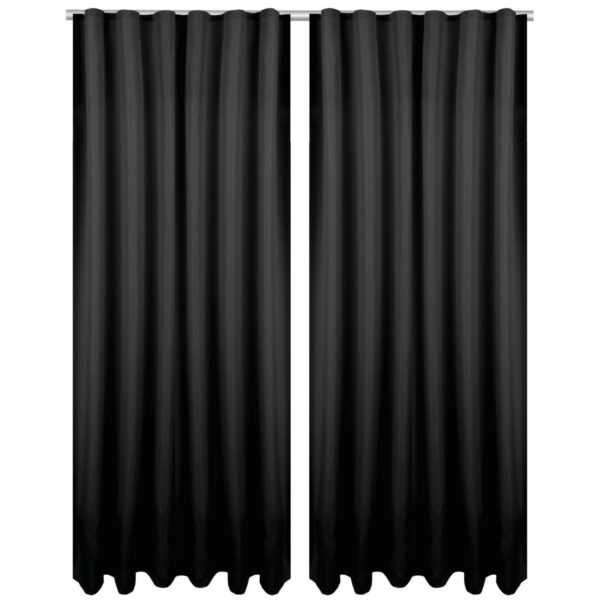 Bestlivings 2er Set Dekoschal Ellen Universalband Inkl. Raffhalter 140 cm x 245 cm Schwarz