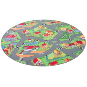 Snapstyle Kinder Spiel Teppich Little Village Bunt 133cm Rund