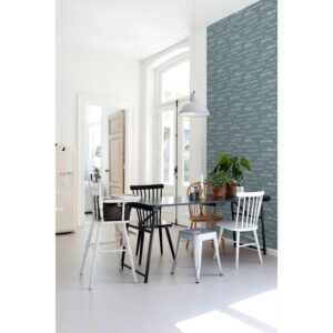 ESTAhome Tapete Kreidetafel-Sprüche Vintage Blau 53 cm x 10