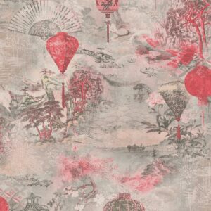 Tadessi Tapete Vintage M1 No 3094 Vliestapete Rosa Vintagetapete Retro Natur Asiatisch