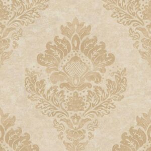 Bricoflor Vlies Barocktapete Creme Gold Edle Barock Tapete in Sandfarben für Schlafzimmer und Wohnzimmer Ornament Vliestapete mit Vinyl Elegant