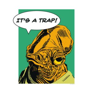 Disney Poster Star Wars Ackbar Ockergelb und Petrolblau 40 x 50 cm 611678