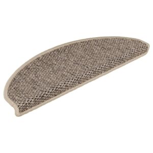 VidaXL Treppenmatten Sisal 15 Stk. 65x21x4cm Dunkelbeige Selbstklebend