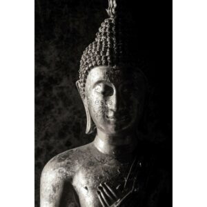 ESTAhome Fototapete Buddha-Figur Schwarz-Weiß 1