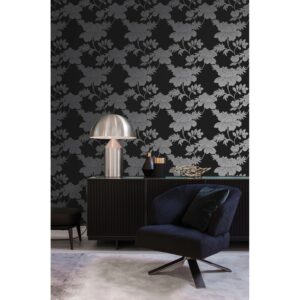 Origin Wallcoverings Tapete Blumen Schwarz 53 cm x 10