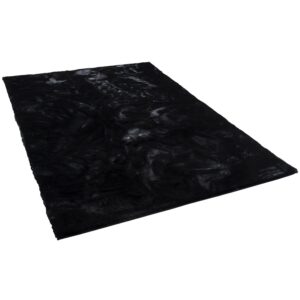 Pergamon Luxus Super Soft Fellteppich Plush Schwarz 140x180cm