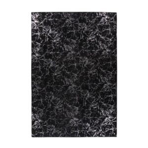 MeGusta Kurzflor Teppich Modern Schwarz - Silber 160x230 cm Magdalena