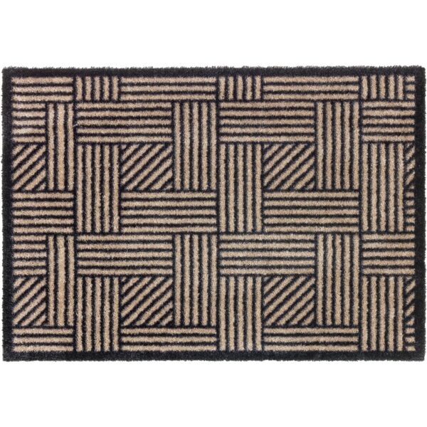 Schöner Wohnen Sauberlaufmatte Manhattan 50x70 cm Streifengitter Beige-Anthrazit