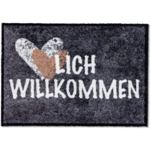 Astra Sauberlaufmatte Pure und Soft 50 cm x 70 cm Willkommen Grau