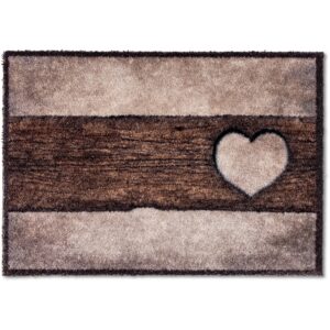 Astra Sauberlaufmatte Pure und Soft 50 cm x 70 cm Holz Herz