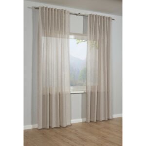 Bennetti Schal mit Gardinenband Naturoptik Beige 140 x 175 cm