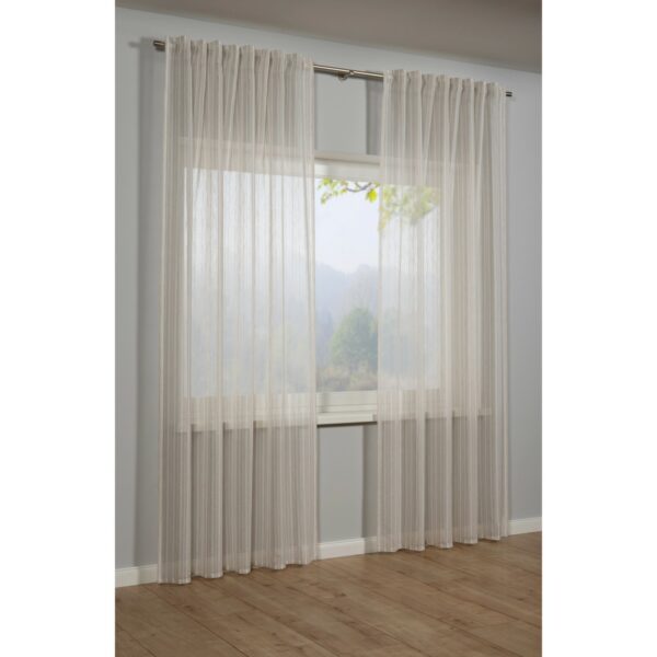 Bennetti Schal mit Gardinenband Beige 140 x 245 cm