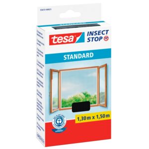 Tesa Insect Stop Fliegengitter Standard mit Klettband 150 cm x 130 cm Anthrazit