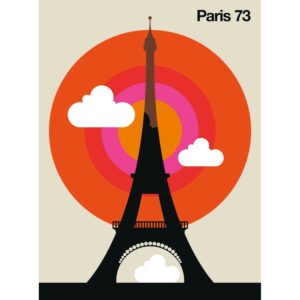 Fototapete Eiffelturm Paris 73 Orange Gelb Schwarz 2