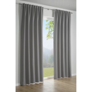 Gardinia Schlaufenschal mit Gardinenband Dimout Grau 245 cm x 140 cm