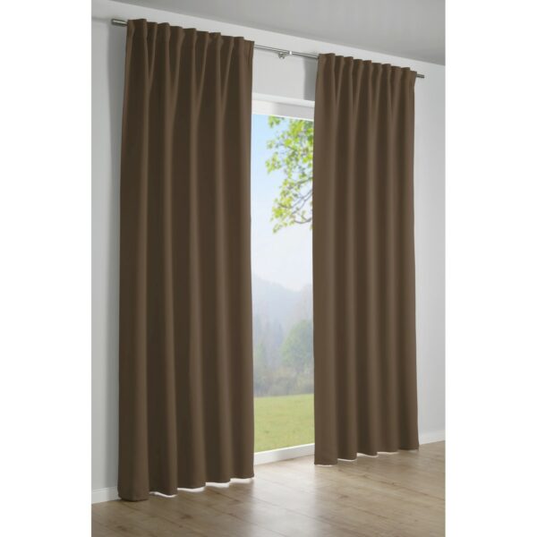 Gardinia Schlaufenschal mit Gardinenband Dimout Taupe 245 cm x 140 cm