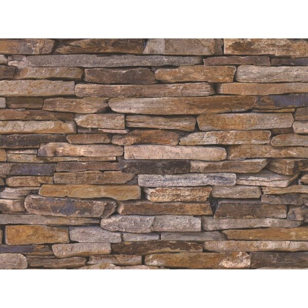 Vliestapete Steinmaueroptik Woodn Stone Bunt FSC®