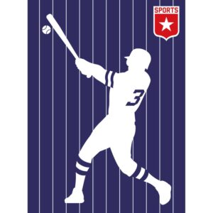 Fototapete Baseballspieler Rot Lila Weiß 2