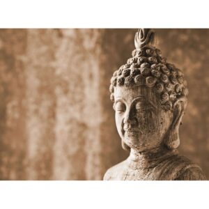 Fototapete Buddha Statue Asiatisch Braun Grau 3