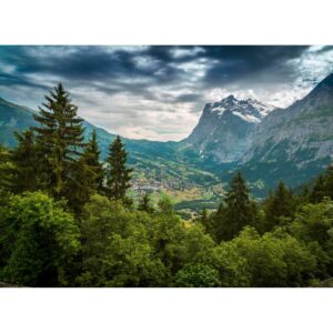 Fototapete Landschaft Fluss Wald Grün Blau 3