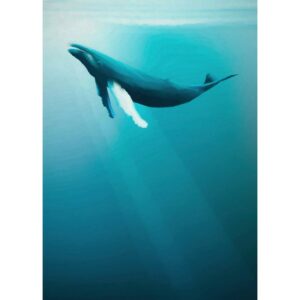 Komar Vliesfototapete Artsy Humpback Whale 200 cm x 250 cm