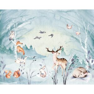 Komar Vliesfototapete Animal Sleepover 350 cm x 280 cm