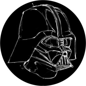 Komar Vliesfototapete Dot Star Wars Ink Vader selbstklebend Ø 125 cm