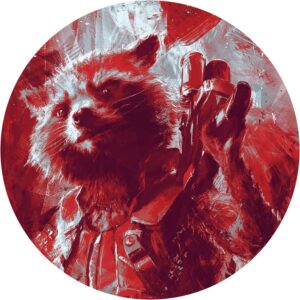 Komar Vliesfototapete Dot Avengers Painting Rocket Raccoon selbstkleb. Ø 125 cm