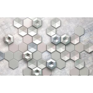 Komar Fototapete Vlies Hexagon Concrete  400 x 250 cm