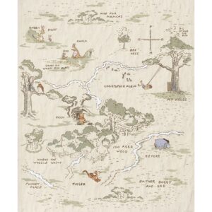 Komar Vliesfototapete Winnie Pooh Map 200 cm x 240 cm