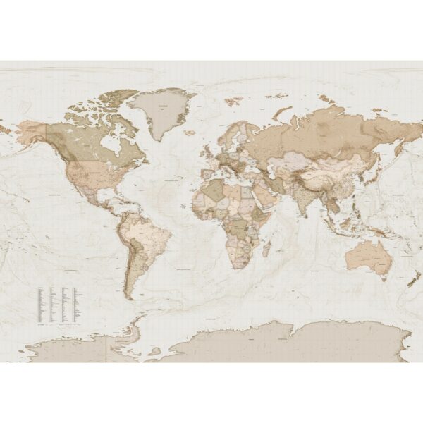 Komar Vliesfototapete Earth Map 350 cm x 250 cm