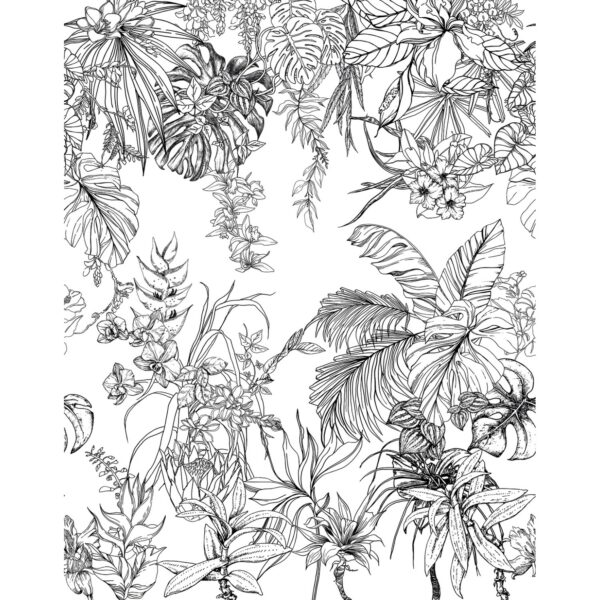 Schöner Wohnen Vliestapete 2 DD Floral Schwarz-Weiß 270 x 212 cm FSC®