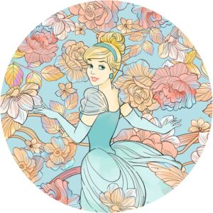 Komar Vlies Fototapete Cinderella Pastel Dreams Selbstklebend Ø 125 cm