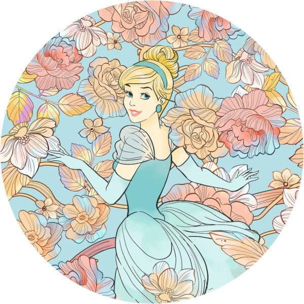 Komar Vlies Fototapete Cinderella Pastel Dreams Selbstklebend Ø 125 cm