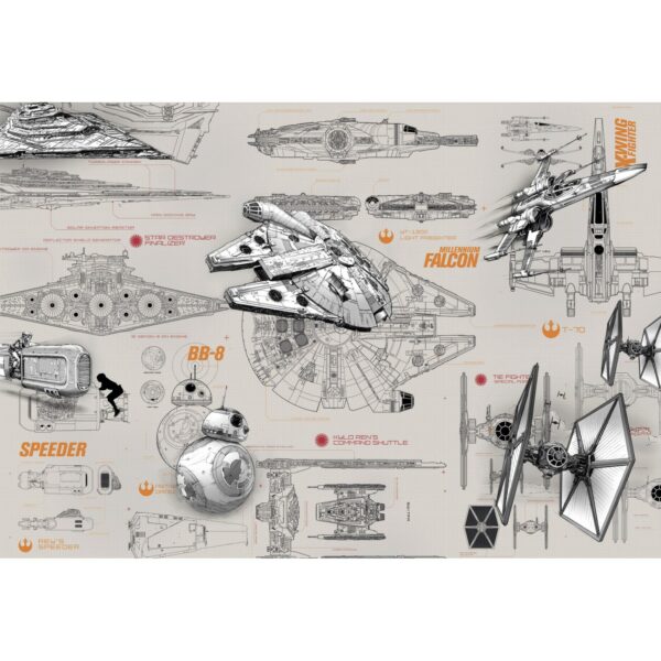 Komar Fototapete Star Wars Blueprints 368 cm x 254 cm FSC®