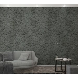 Marburg Vliestapete Ornamental Blütenmuster Anthrazit 270 cm x 159 cm FSC®