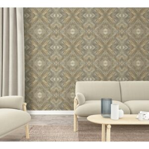 Marburg Vliestapete Grafisch Holzoptik Beige 270 cm x 159 cm FSC®