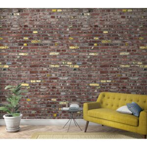 Marburg Vliestapete Ziegeloptik Rot 270 cm x 159 cm FSC®