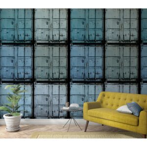 Marburg Vliestapete Illustration Container Blau 270 cm x 159 cm FSC®