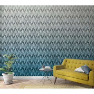 Marburg Vliestapete Grafisch 3D-Muster Grau-Blau 270 cm x 159 cm FSC®