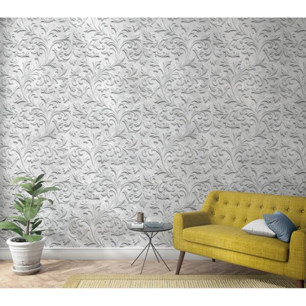 Marburg Vliestapete Ornamental Blüten Grau 270 cm x 159 cm FSC®