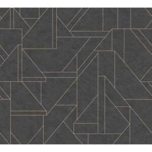 AS-Creation Vliestapete Grafikmuster Geometrisch Schwarz-Gold